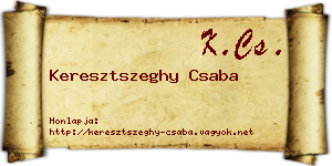 Keresztszeghy Csaba névjegykártya