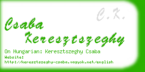 csaba keresztszeghy business card